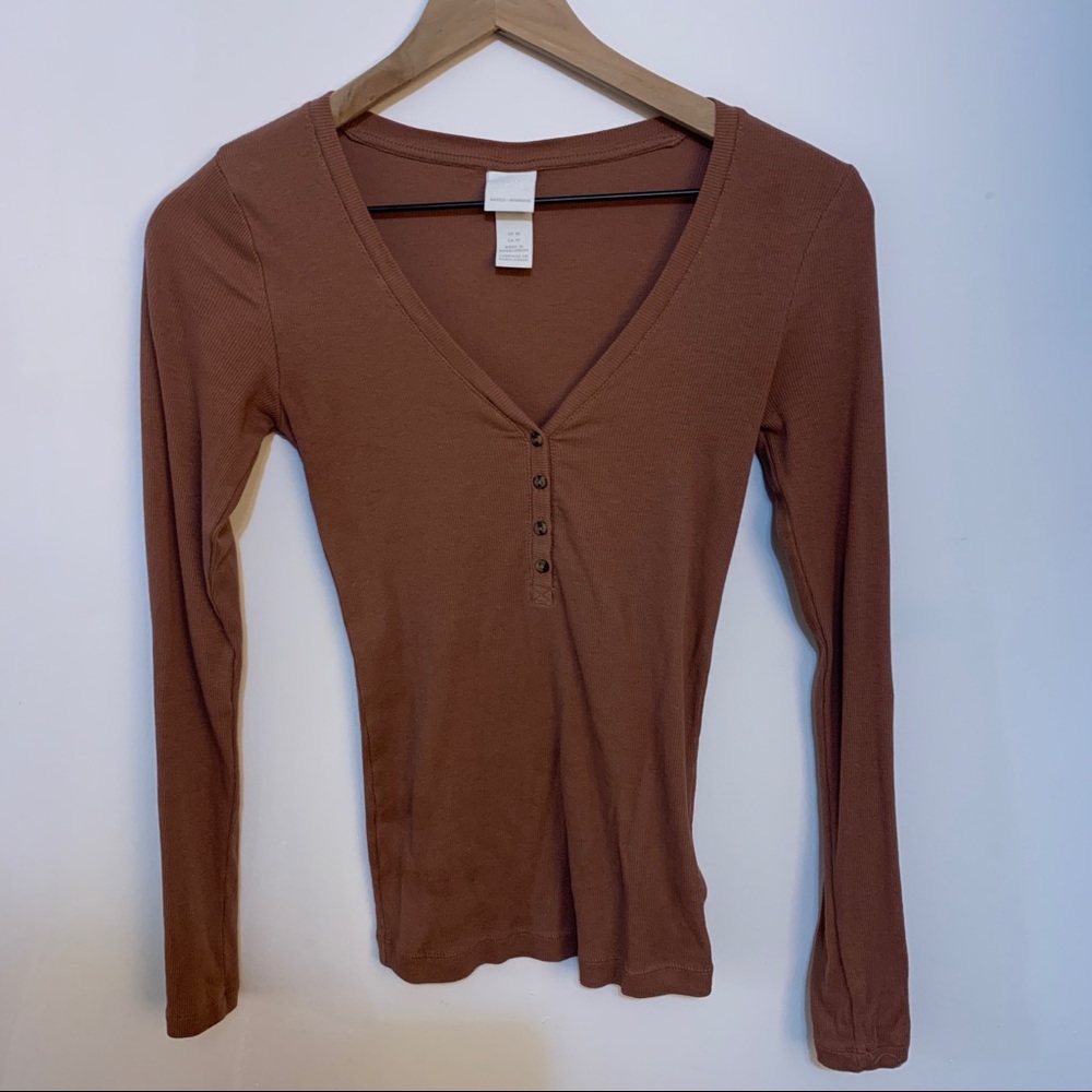H&M Henley Long Sleeve Top